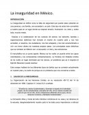 ENSAYO SOBRE LA INSEGURIDAD EN MEXICO