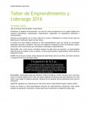 Taller de Emprendimiento y Liderazgo.
