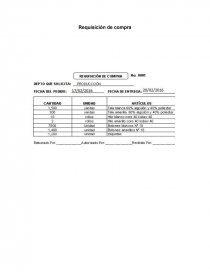 Ejemplo de requisicion de compras. Solicitud de cotización. Página 1