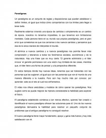 Paradigmas. Un paradigma es un conjunto de reglas y disposiciones. Página 1