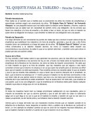 El Quijote pasa al tablero. Reseña critica