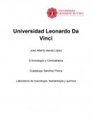 Laboratorio de toxicología, hematología y química