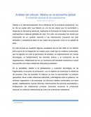 Análisis del artículo: México en la economía global
