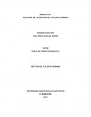 POLITICAS DE GESTION DE TALENTO HUMANO