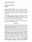 Formulacion de la acusacion.