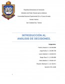 INTRODUCCIÓN AL ANÁLISIS DE DECISIONES.