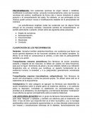 CLASIFICACIÓN DE LOS PSICOFÁRMACOS.