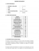 INFORME PSICOLÓGICO DE PACIENTE.