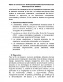 Fases de construcción del Programa Nacional de Formación en Psicología Social (PNFPS)