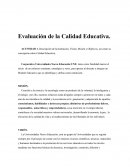 Evaluación de Calidad Educativa.