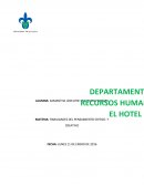 ENSAYO DEL DEPARTAMENTO DE RECURSOS HUMANOS DEL HOTEL.