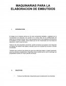 MAQUINARIAS PARA LA ELABORACION DE EMBUTIDOS