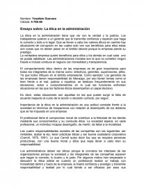 Ensayo sobre: La ética en la administración. Página 1