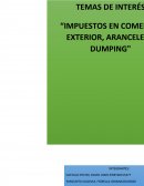 IMPUESTOS EN COMERCIO EXTERIOR, ARANCELES Y "DUMPING"