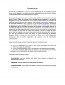 Conceptos de ley: Art 202 de la constitución: La ley es un acto sancionado por la asamblea nacional como cuerpo legislador. Las leyes que reúnan sistemáticamente las normas relativas a determinada materia se podrán denominar códigos.