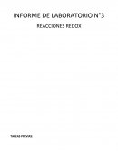 INFORME DE LABORATORIO N°3 Reacciones Redox