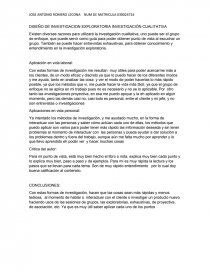 DISEÑO DE INVESTIGACION EXPLORATORIA INVESTIGACIÓN CUALITATIVA.. Página 1