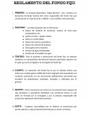REGLAMENTO DEL FONDO FIJO.