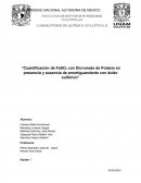 “Cuantificación de FeSO4 con Dicromato de Potasio en presencia y ausencia de amortiguamiento con ácido sulfúrico”