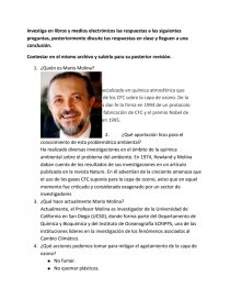 Investiga en libros y medios electrónicos las respuestas a las siguientes preguntas, posteriormente discute tus respuestas en clase y lleguen a una conclusión.. Página 1
