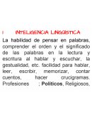 Inteligencias, los tipos