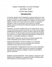 Frankenstein o el Moderno Prometeo (ensayo).. Página 1