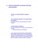 Ejercicio aplicado al proceso del flujo emprendedor.
