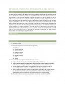 La Densidad aparente y densidad real del suelo