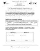 ACTA DE ENTREGA DE EQUIPOS COMPUTACIONALES
