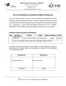 Acta de entrega de equipos computacionales