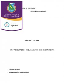 “IMPACTO DEL PROCESO DE GLOBALIZACIÓN EN EL CALENTAMIENTO”. Página 1