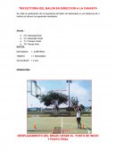 TRAYECTORIA DEL BALON EN DIRECCION A LA CANASTA.