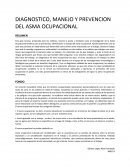 DIAGNOSTICO, MANEJO Y PREVENCION DEL ASMA OCUPACIONAL