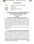 EFECTOS DE LAS TMC EN LA INVERSIÓN PRODUCTIVA DE LOS HOGARES RURALES EN EL PERÚ.