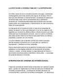 LA AFECTACION A VIVIENDA FAMILIAR Y LA EXPROPIACIÓN