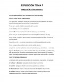 EXPOSICIÓN TEMA 7 DIRECCIÓN DE REUNIONES