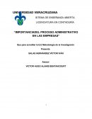 Importancia del proceso administrativo en las empresas