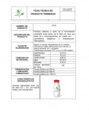 Ficha tecnica de un producto.