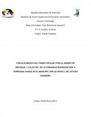 FORTALECIMIENTO DEL PODER POPULAR, PARA EL BIENESTAR INDIVIDUAL Y COLECTIVO