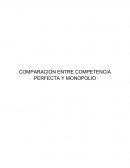 COMPARACION ENTRE COMPETENCIA PERFECTA Y MONOPOLIO