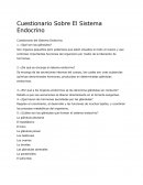 Cuestionario Sobre El Sistema Endocrino