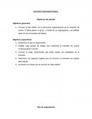 ESTUDIO ORGANIZACIONAL Objetivos del estudio