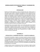 Generalidades de estudio de trabajo