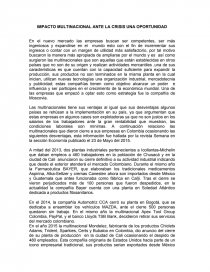 IMPACTO MULTINACIONAL ANTE LA CRISIS UNA OPORTUNIDAD. Página 1