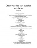 Creatividades con botellas recicladas para no afectar al medio ambiente