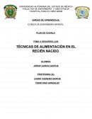 TEMA A DESARROLLAR: TÉCNICAS DE ALIMENTACIÓN EN EL RECIÉN NACIDO