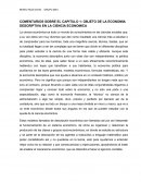 COMENTARIOS SOBRE EL CAPITULO 1: OBJETO DE LA ECONOMIA DESCRIPTIVA EN LA CIENCIA ECONOMICA
