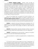 SEGUNDO.- El Reconocimiento y Aplicación del Derecho de Visita y Convivencia respecto de la menor Génesis Nayeli Cárdenas Segura, en favor de mi representado.