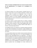 MANEJO ESTRATEGICO DE LOS RECURSOS HUMANOS DENTRO DE LAS ORGANIZACIONES