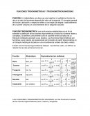 FUNCIONES TRIGONOMETRICAS Y TRIGONOMETRICAS INVERSAS